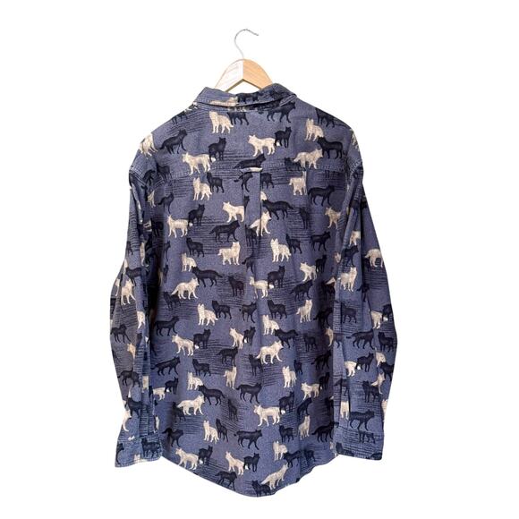 Woolrich Men's Onyx Wolves Flannel Long Sleeve Shirt Sz 2XL Western $230 MSRP - Picture 2 of 7